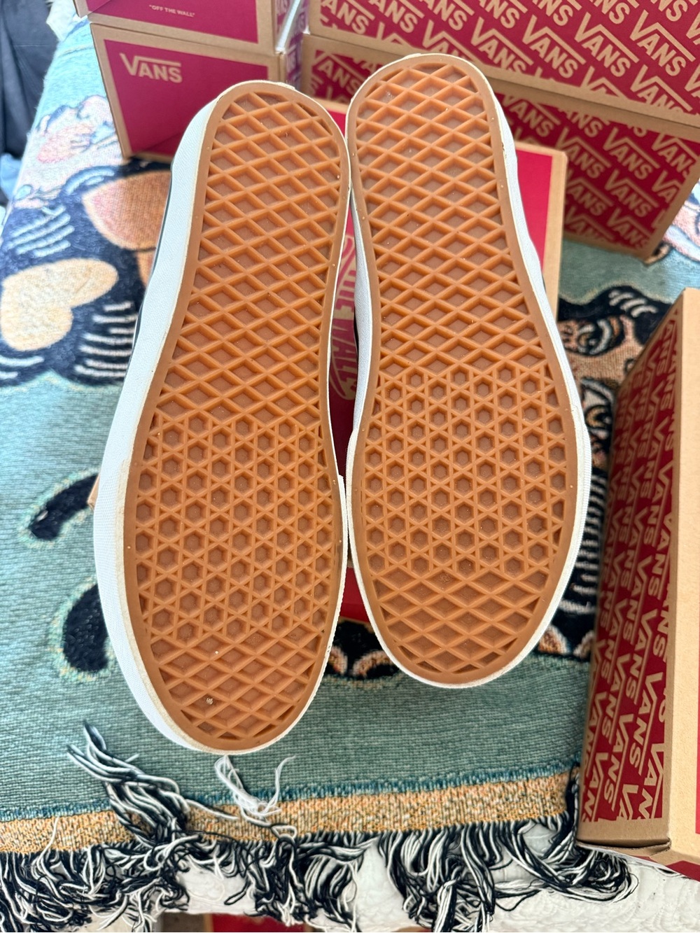 Vans Classic Slip-On Checkerboard in Brown and White - Picture 5 of 5